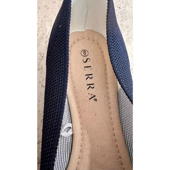 Serra Womens Blue Sketched Heart Recycled Canvas Flats Shoes Size 8 - Picture 6 of 9